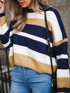 Loose Stripe Short Sweater - BelleChloe