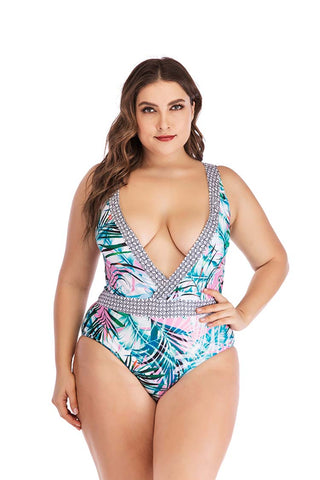 SLV ADROABLE FLORAL NUMBER TANKINIS PLUS SIZE