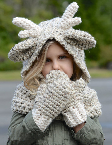 Animal Bear Ears Yarn Crochet Collar Hooded