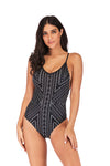 slv Springs Lace-Up Scalloped Swimsuit