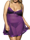 Women Plus Size Lingerie Lace Babydoll Sleepwear - BelleChloe