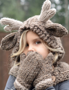 Cute Knitted Hood Scarf Hand-Woven Warm Earmuffs Cape Caps Gloves 2 Piece Sets - BelleChloe