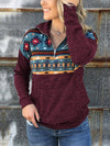 Zipper Design Plaid Hoodies Sweater