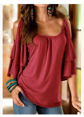 Round Neck Loose Batwing Sleeves Sweater