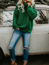 Turtleneck Oversized Long Sleeve Knitted Pullover Sweater - BelleChloe