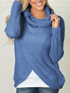 Knitted Buttons Casual Irregular Hem Special Collar Sweater - BelleChloe