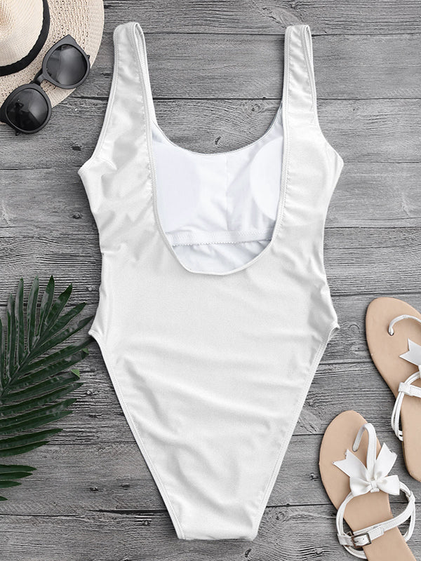Solid Color Sexy One Piece Swimsuit - BelleChloe