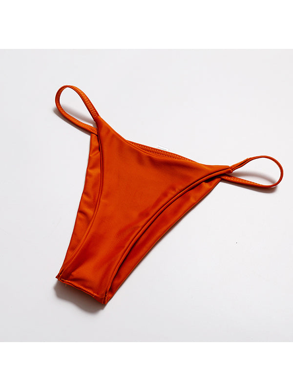 Solid Color Sexy Thong Split Bikini - BelleChloe
