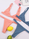 Solid Color Swimsuit G String Set - BelleChloe