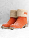 Warm Velvet Chunky Heel Snow Boots - BelleChloe