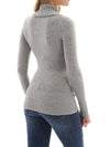 Solid Color Casual Shawl Collar Lace Up Fit Knitted Sweater - BelleChloe