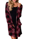 Long Sleeve Plaid Prints Elbow Patch Casual Sweaters