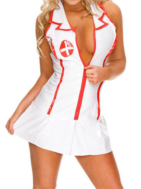 Women Sexy Costumes Cosplay Nurse Uniform Lingerie Fancy Dress Set Outfit - BelleChloe