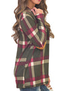 Long Sleeve Plaid Prints Elbow Patch Casual Sweaters - BelleChloe