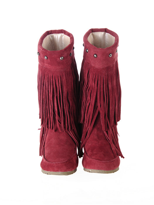 Chic Increased Within Abrasive Tassel Boots - BelleChloe