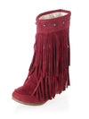 Chic Increased Within Abrasive Tassel Boots - BelleChloe