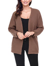 Casual Solid Color Long Sleeve Waffle Knitted Cardigan Sweater - BelleChloe