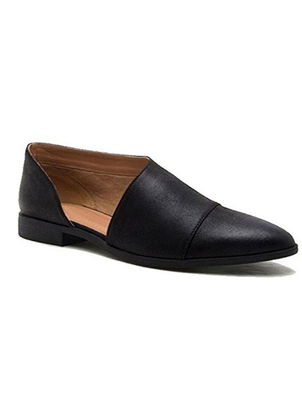 Large Size Pointed Toe Flat Loafers - BelleChloe