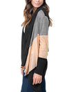 Irregular Hem Color Block Long Sleeve Drape Front Open Cardigan - BelleChloe