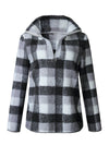 Zipper Design Plaid Hoodies Sweater - BelleChloe