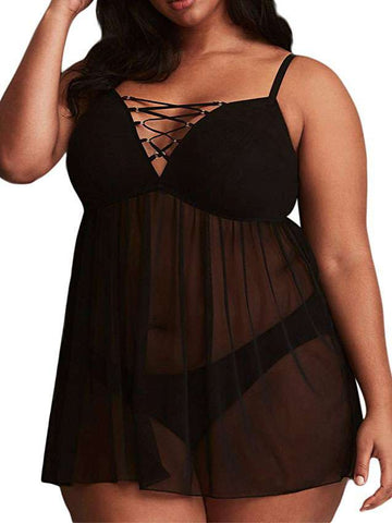 Plus Size perspective Lace Sling Sexy Pajamas Sexy underwear