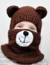Wool Ball Bear Cut Long Scarf Warm Hat