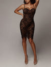 Women Bodycon Transparent Midi Dress - BelleChloe