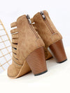 Women'S Brown Round Toe Shortie Boots - BelleChloe