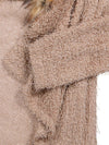 Faux Fur Collar Asymmetric Hem Patchwork Coat - BelleChloe