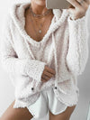 Mohair Hood Drawstring Velvet Sweater - BelleChloe