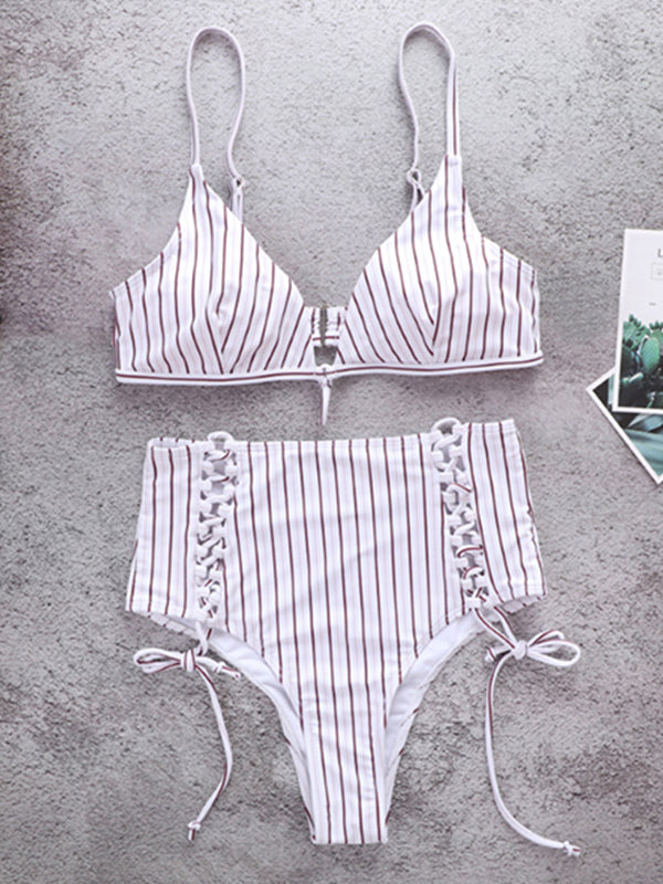 Striped Strap Adjustable Swimsuit - BelleChloe