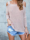 Side Vent V-Neck Basic Thin Sweater T-Shirt