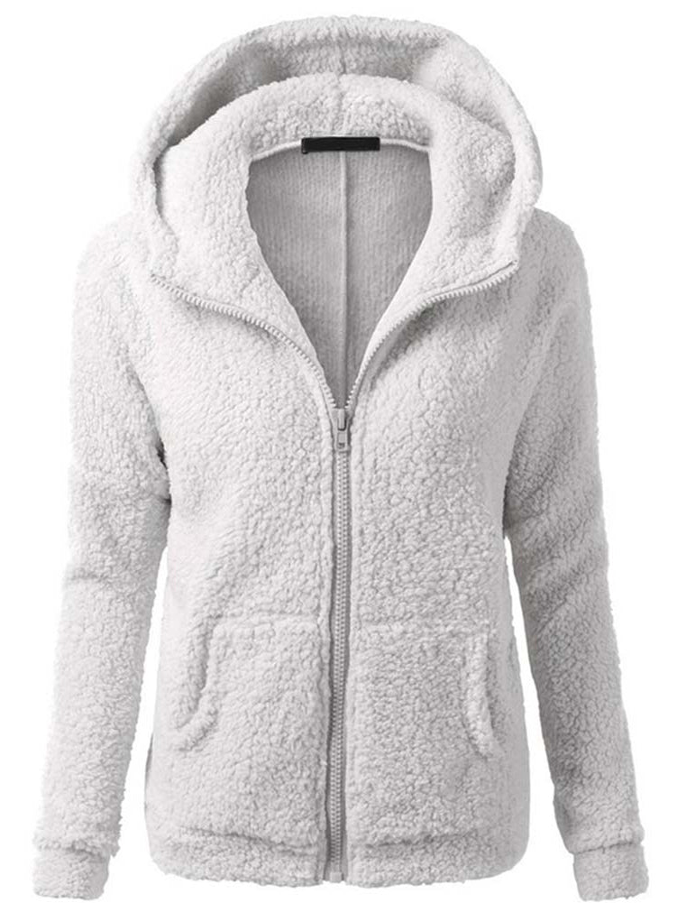 Warm Fur Thicken Woolen Hooded Coat - BelleChloe