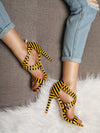 Pointed Fine Heel Cross Strap Sandals - BelleChloe