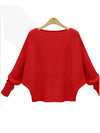 Solid Batwing Sleeve Sweater Thickening Casual Knitted Pullovers - BelleChloe