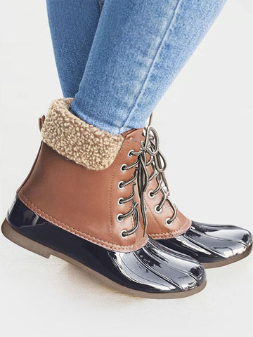 Casual Pu Leather Tassel Flat-Heel Ankle Boots